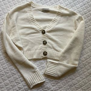 Urban Outfitters White Cropped Sweater